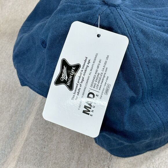 Miller High Life Beer Cap Mad Engine Hat Trucker Snapback Blue Red Patch Logo - Picture 11 of 13